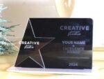 Acrylglas Trophäe Award mit Stern, personalisierter eigener Text oder Logo – Bild 4