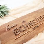 Landhaus Namenschild, Familienname aus Massivholz