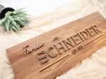 Landhaus Namenschild, Familienname aus Massivholz