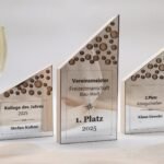 Award und Moderne personalisierte Holz Jubiläums Trophäe mit Spiegel Acrylglas