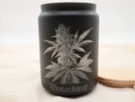 Aufbewahrung Cannabis Dolden Motiv Glas graviert | Personalisiert | Cannabisblüten | Grow Weed Seed | Unkraut Aufbewahrung