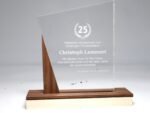 Repräsentativer Award, Trophäe, Auszeichnung aus Acrylglas und Nussbaum – Bild 8