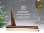 Repräsentativer Award, Trophäe, Auszeichnung aus Acrylglas und Nussbaum – Bild 6