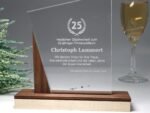 Repräsentativer Award, Trophäe, Auszeichnung aus Acrylglas und Nussbaum – Bild 7