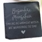 Premium Schieferuntersetzer graviert, Spruch Motiv – Bild 2