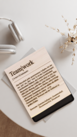 Büro Deko | TEAMWORK Holzbild | Massiv Holz | Büro Einrichtung | Firmen Deko – Bild 5