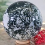 Dunkel Grüne Moosachat Edelsteinkugel, 79mm