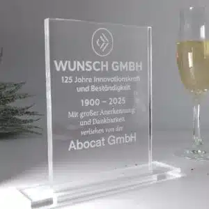 Personalisierte rechteckige Acrylglas-Trophäe mit Gravur