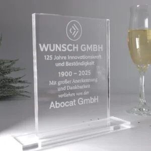 Personalisierte rechteckige Acrylglas-Trophäe mit Gravur