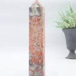 GROSSER ROSA ACHAT Edelstein Turm, Obelisk, Mineralien Kristall Spitze 220 mm – Bild 4