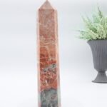 GROSSER ROSA ACHAT Edelstein Turm, Obelisk, Mineralien Kristall Spitze 220 mm – Bild 7