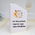 Moderne edle Sport Trophäe, eigener Text Logo, Vollholz Pappel und Acryl - Personalisierte Gravur - Pokal - Auszeichnung - Elegante Ehrungen