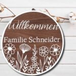 Personalisiertes Türschildschild "Willkommen"