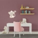 Rattan Affe Wandschild | Skandinavischer Affe | Boho Affen Kinderzimmer | Süßer Affe | Holzaffe | – Bild 7